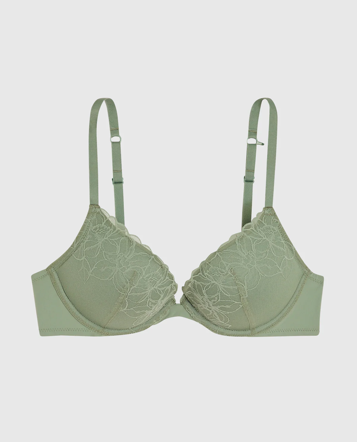 Lace Push Up Bra in Soft Sage - Image 5