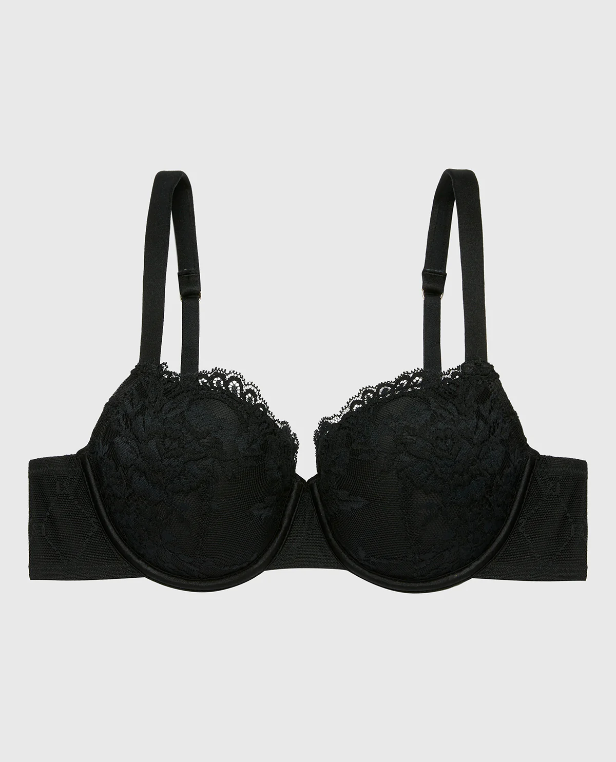 Lightly Lined Balconette Bra in Tuxedo Black - Image 4