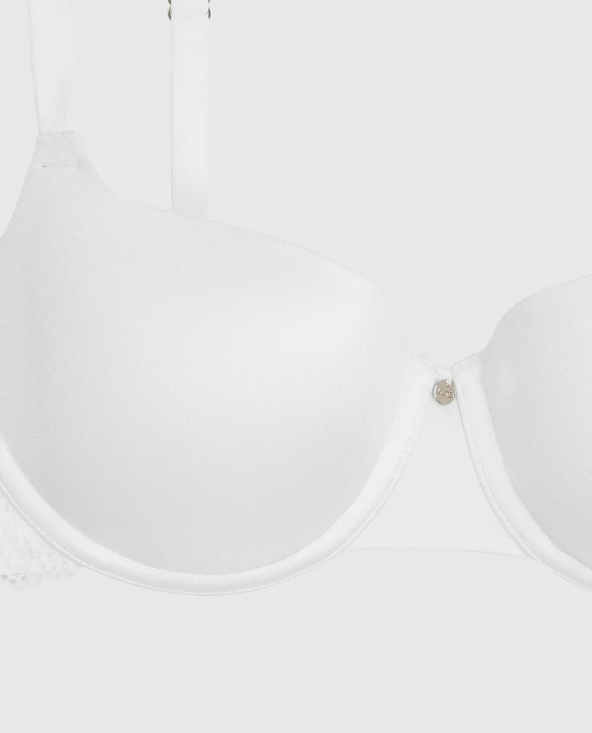 Lightly Lined Balconette Bra with Lace in Ivory - Image 6