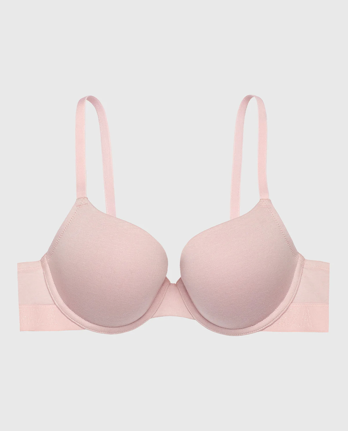 Lightly Lined Demi Bra with Logo in Iced Lilac - Image 4
