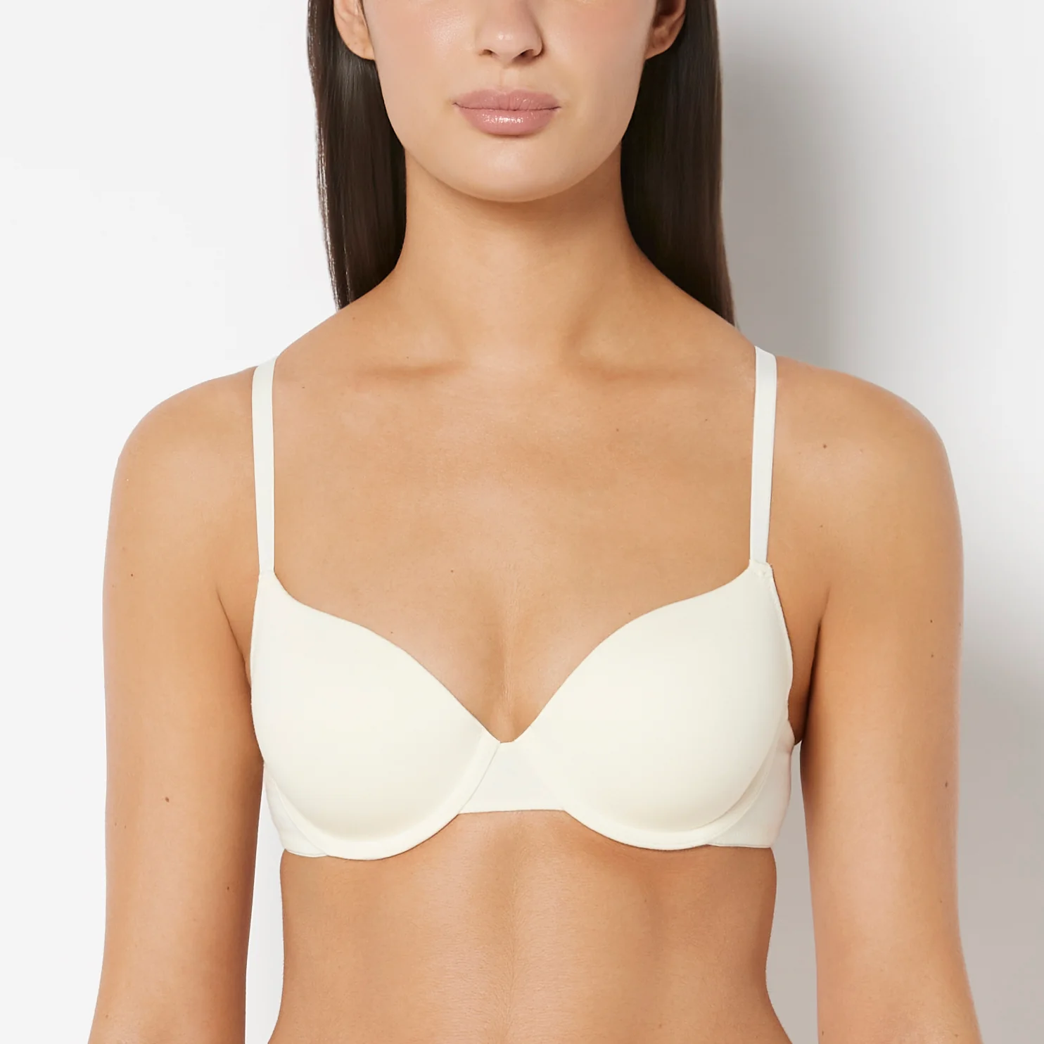 Lightly Lined Demi Cotton bra in Lemon Icing