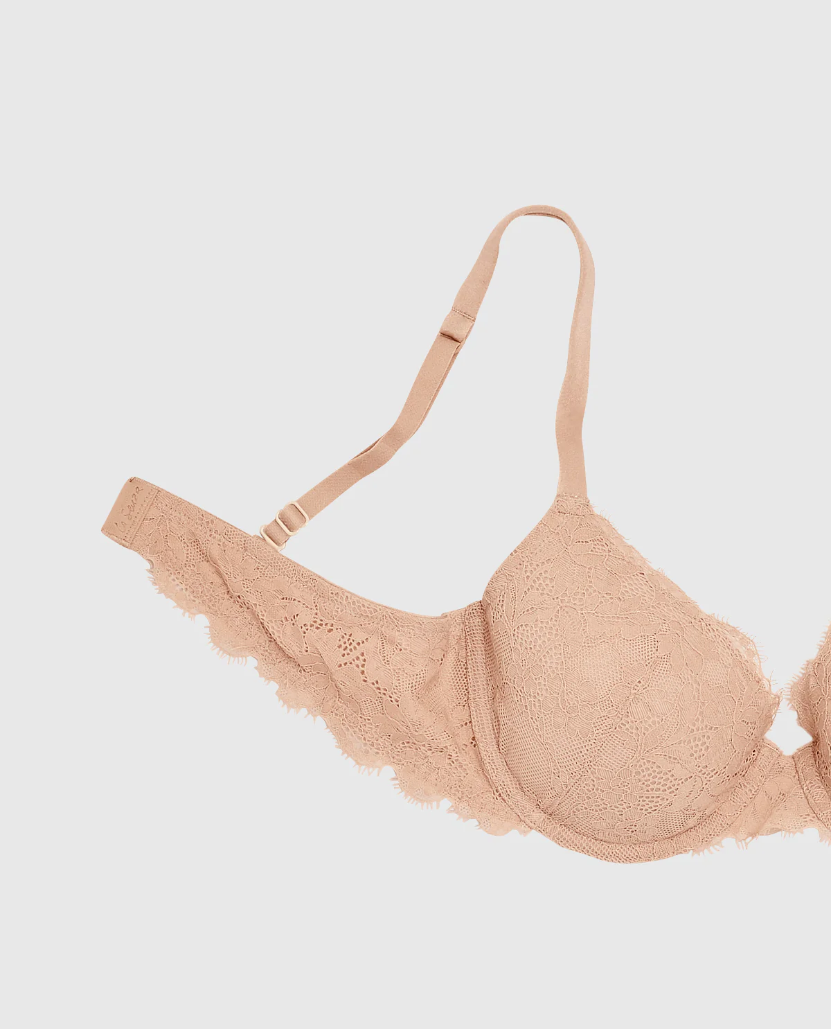Lightly Lined Full Coverage Bra with Allover Lace in Rosetan - Image 5
