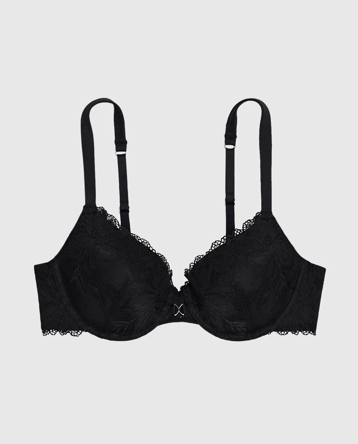 Lightly Lined Lace Full Coverage Bra in Black - Image 4