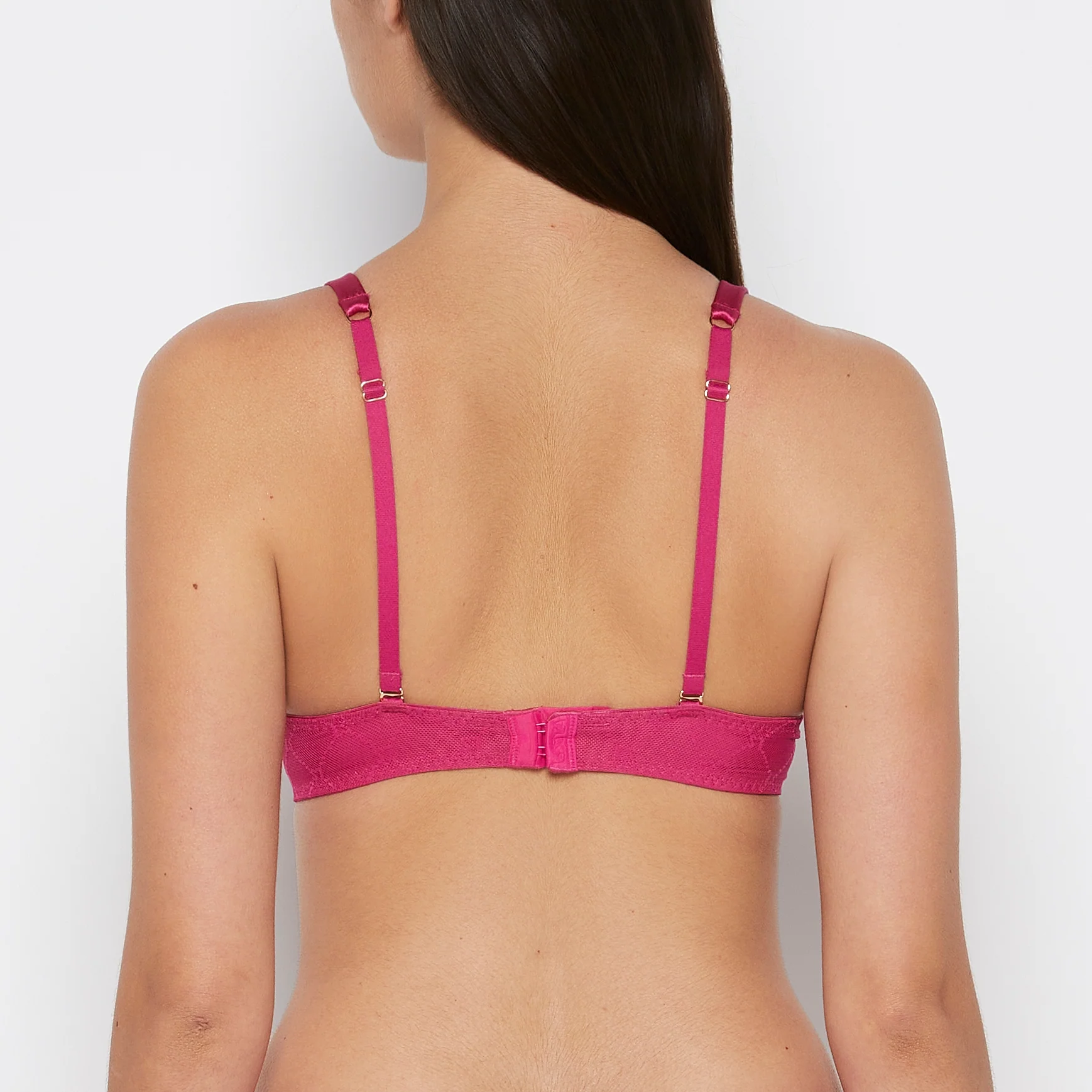 Lightly Lined Mesh Perfect Coverage Bra in Fuchsia Red - Image 3
