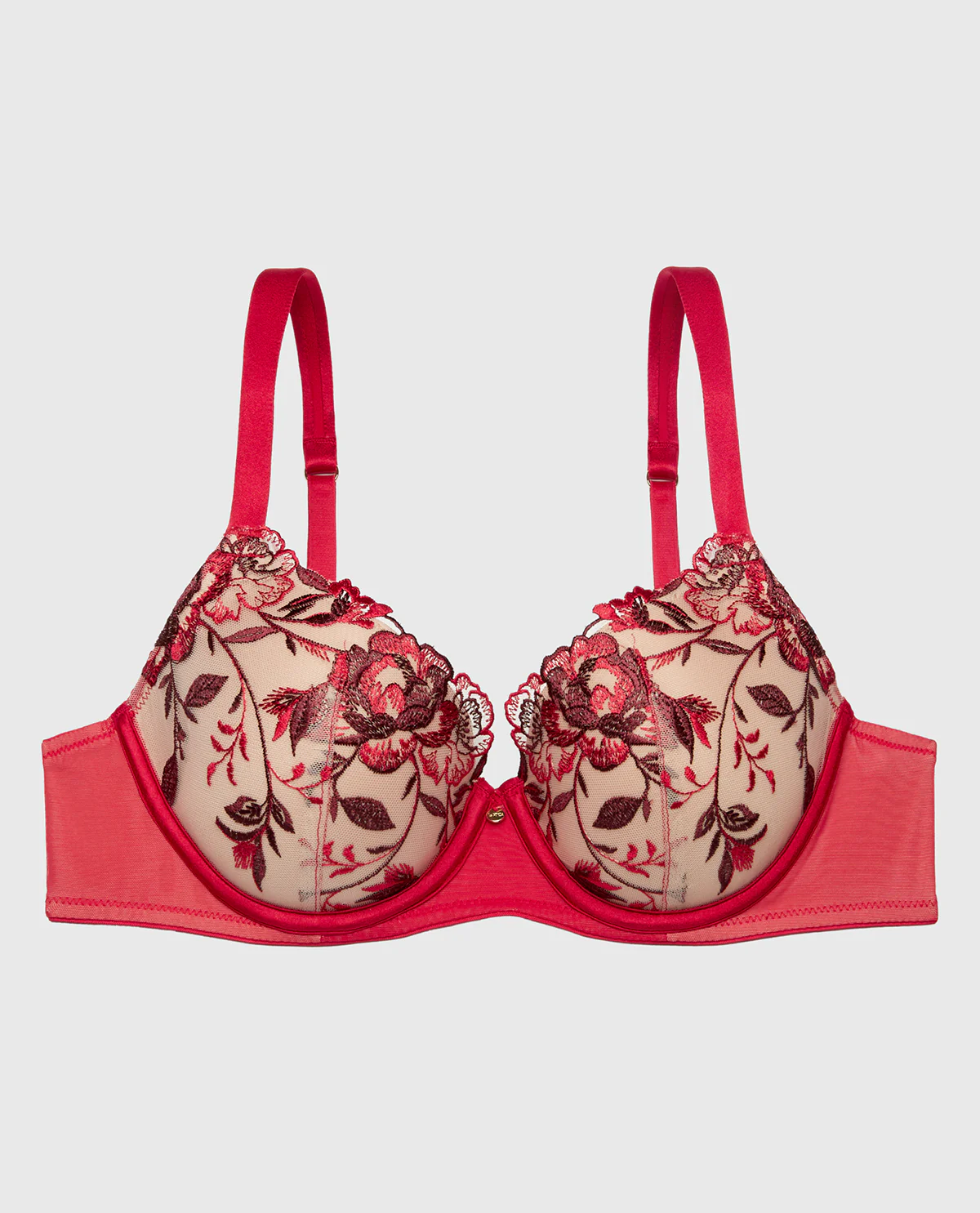 Lightly Lined Perfect Coverage Bra in Evening Blush with Crimson and Russian Ruby - Image 4