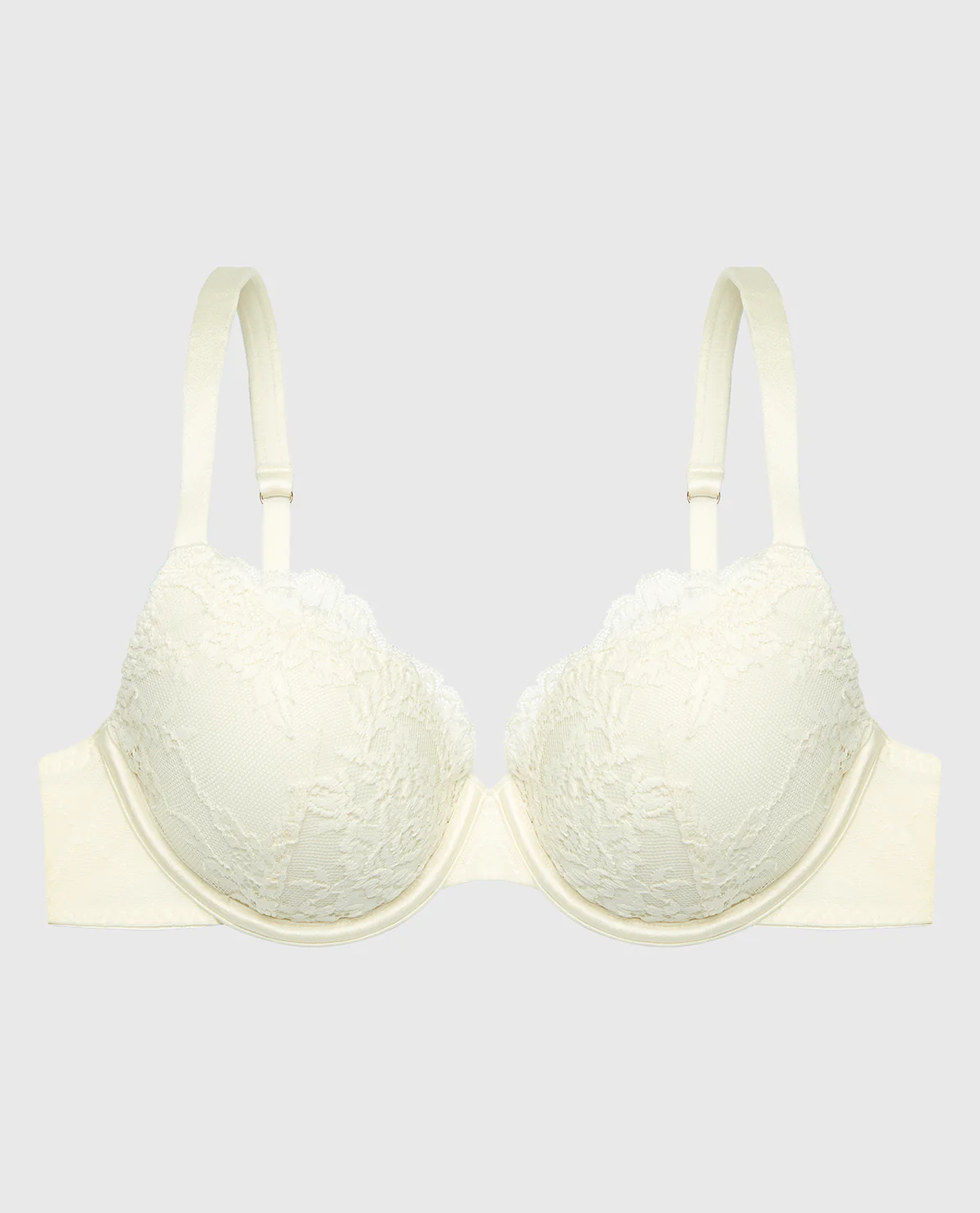 Lightly Lined Perfect Coverage Bra With Mesh Wing in Egret - Image 4