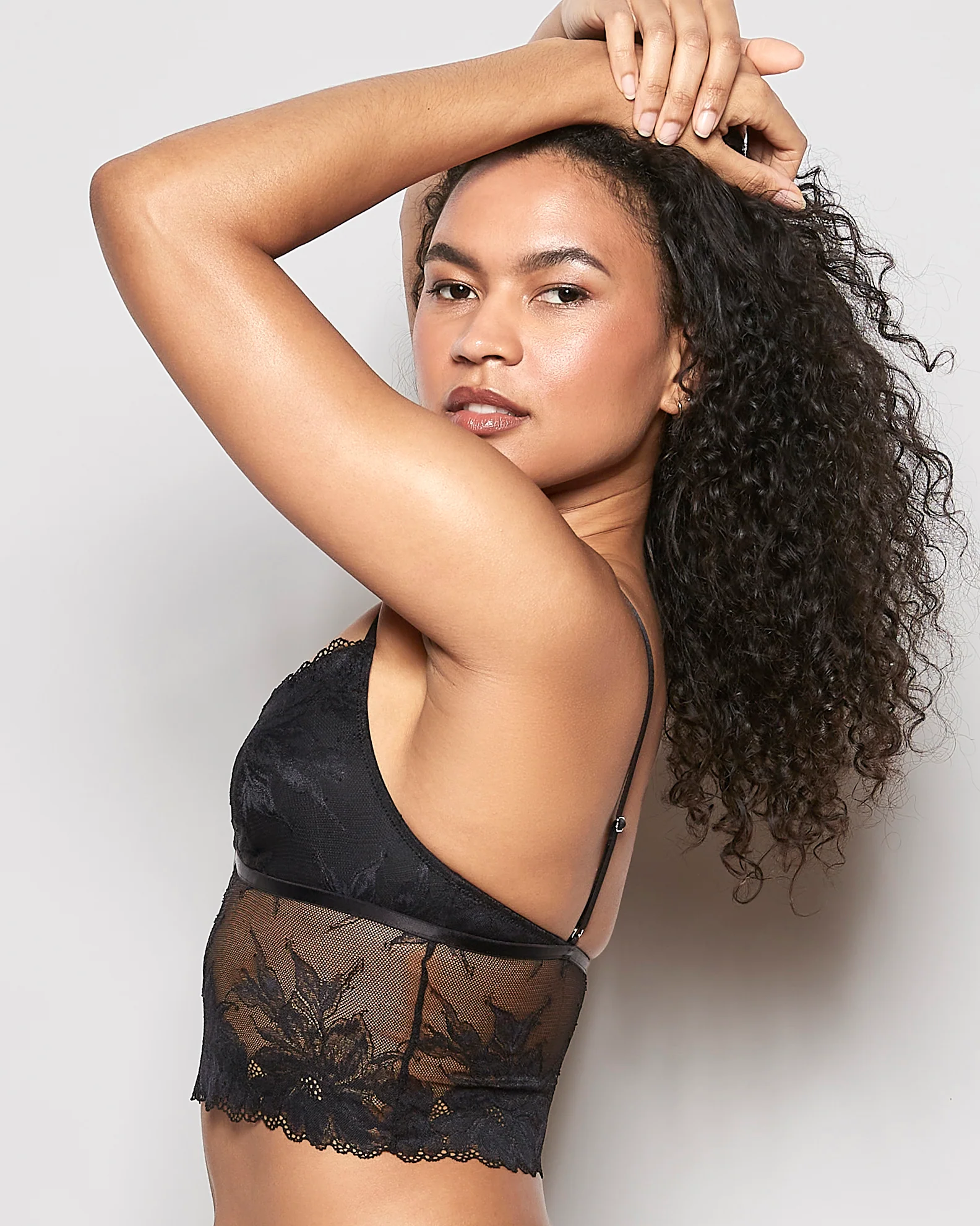 Long Line Bralette in Black - Image 2