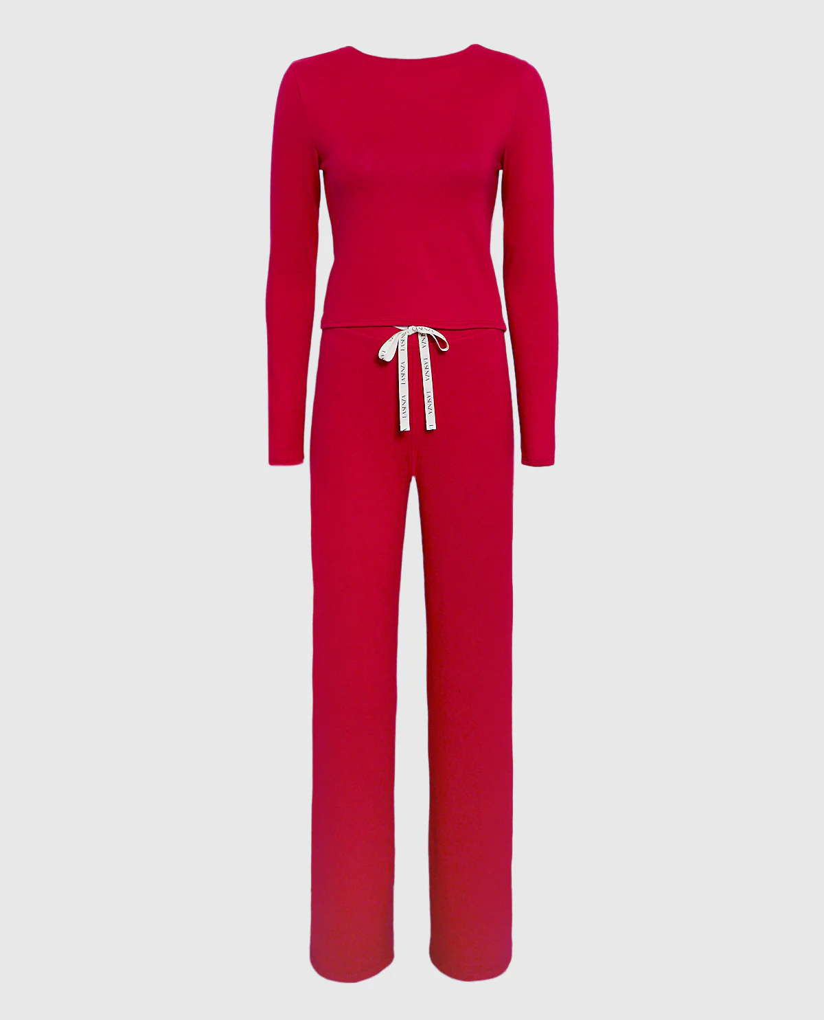 Long Sleeve Pajama Top in Cosmo Red - Image 4