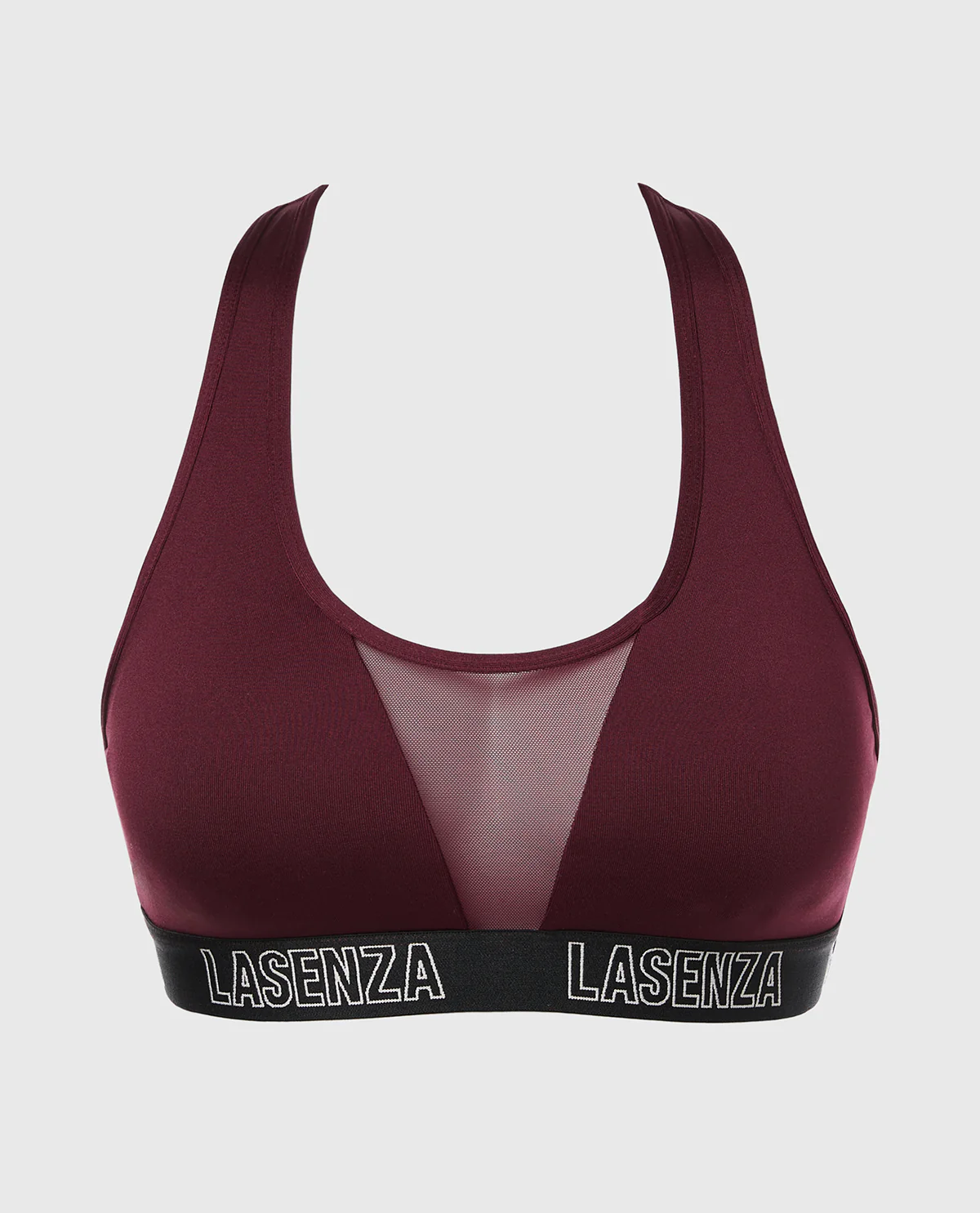 Low Impact Sports Bra with Logo in Russian Ruby - Image 4