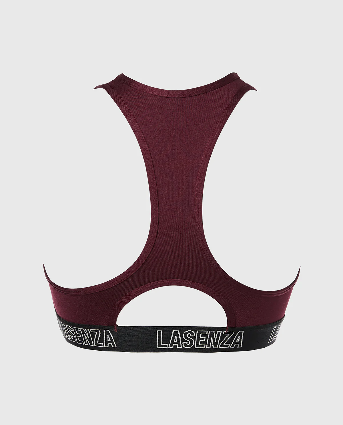 Low Impact Sports Bra with Logo in Russian Ruby - Image 5