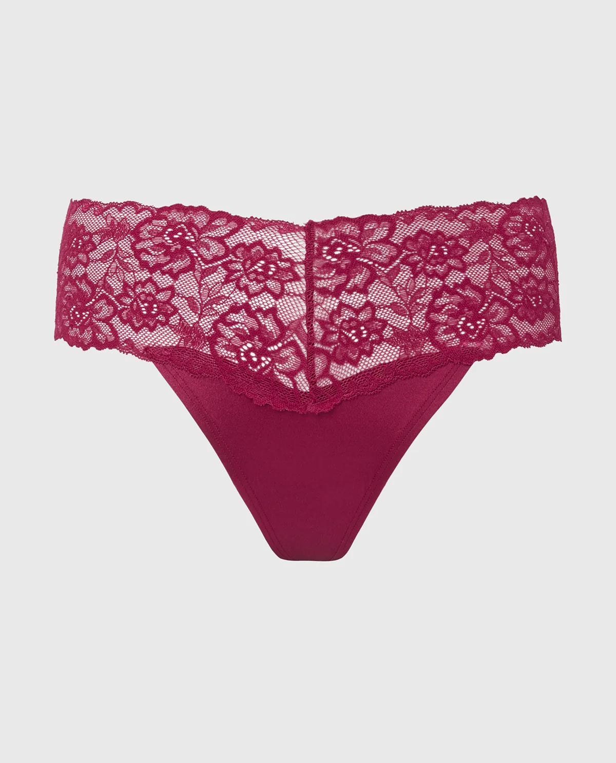 Magnificent Lace Thong Panty in Plum Rose - Image 4