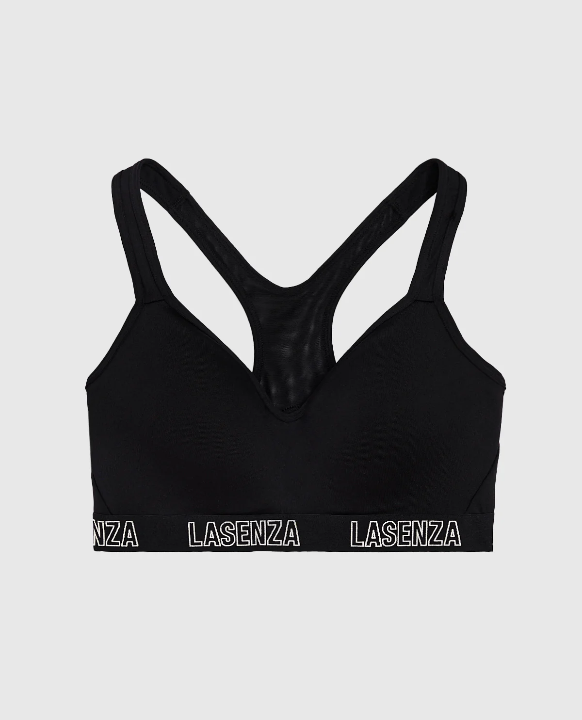 Medium Impact Logo Sports Bra in Tuxedo Black