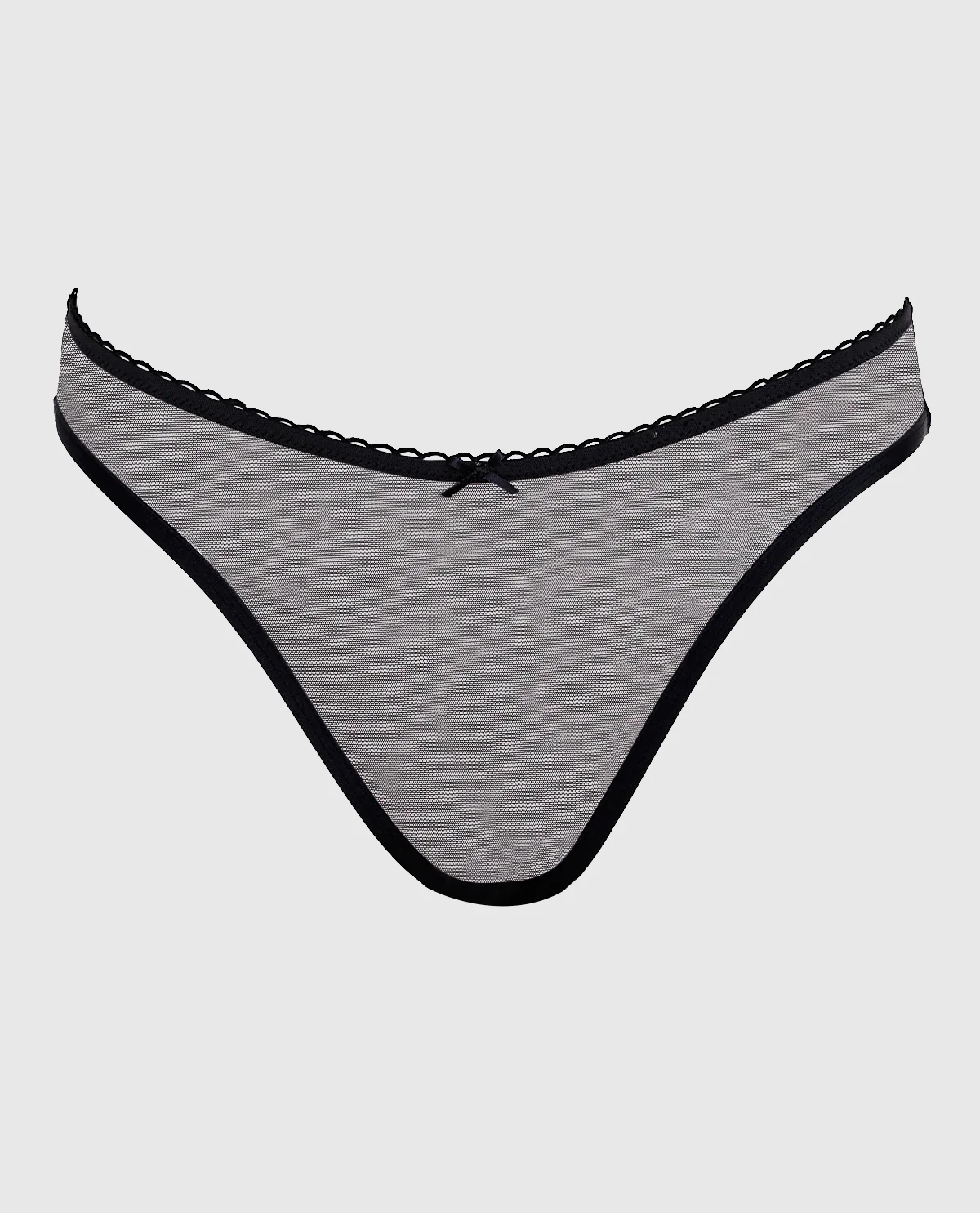 Mesh Bumless and Crotchless Cheeky Panty in Black - Image 4
