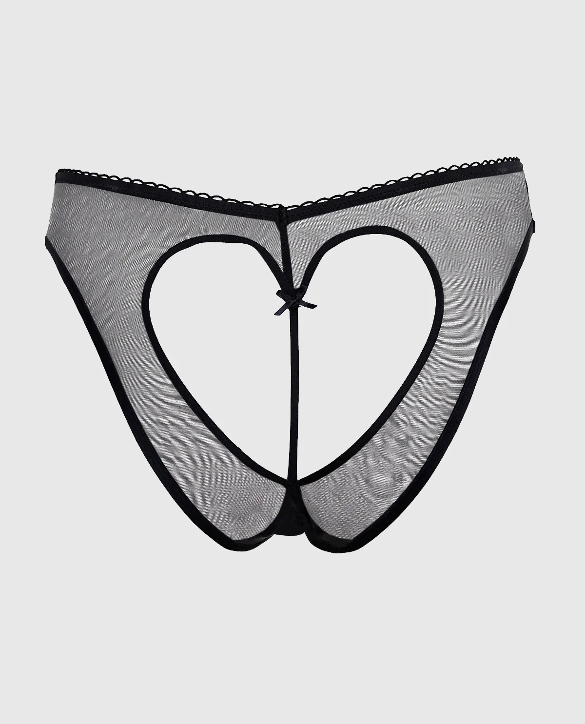Mesh Bumless and Crotchless Cheeky Panty in Black - Image 5