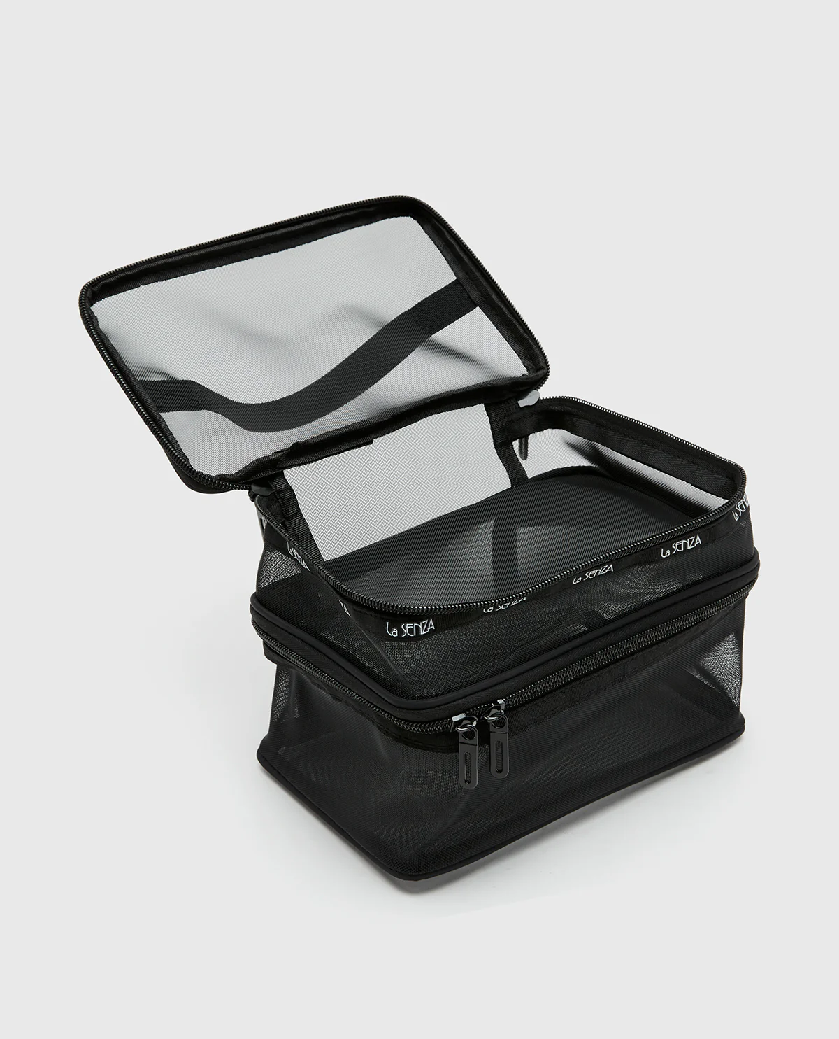Mesh Cosmetic Case in Tuxedo Black - Image 3