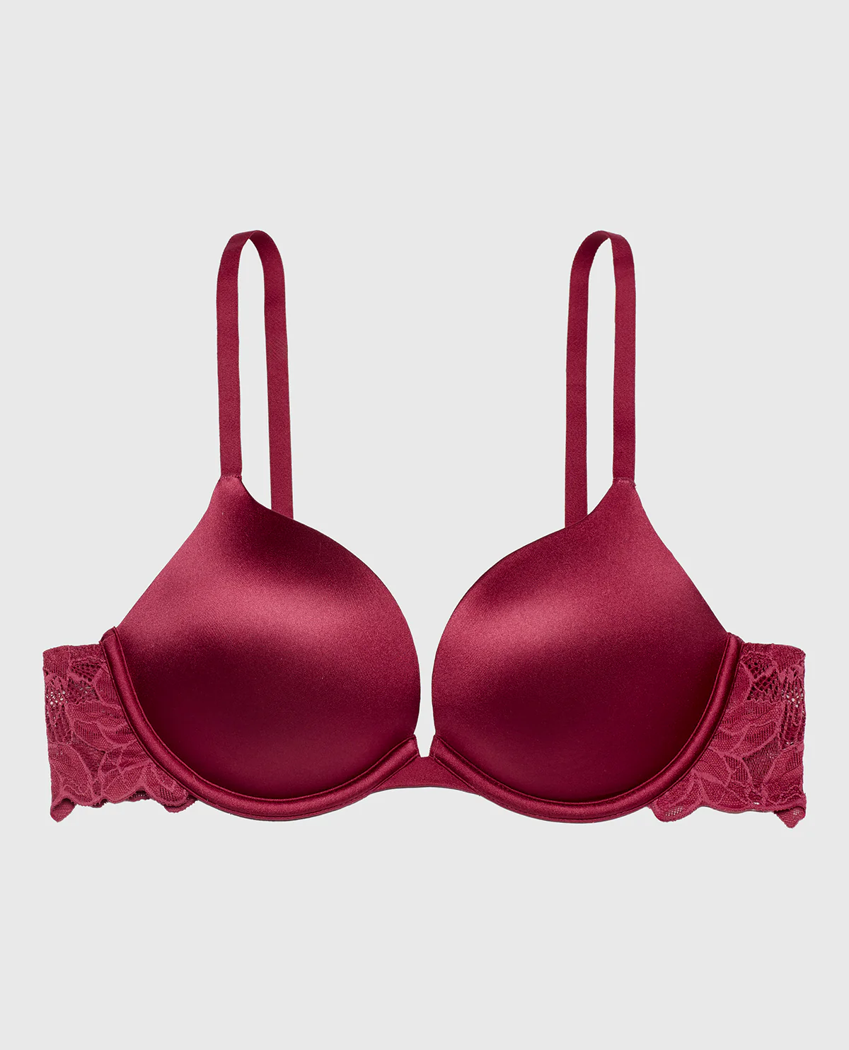 Micro cup push up bra with Reverie Lace Wing in Beaujolais - Image 5