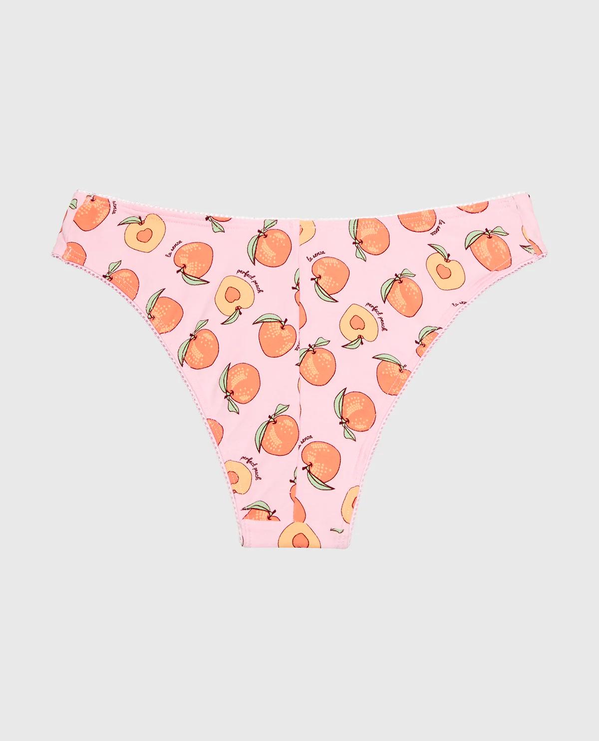 Mini Cheeky Cotton Panty and Picot Trim in Perfect Peach - Image 5