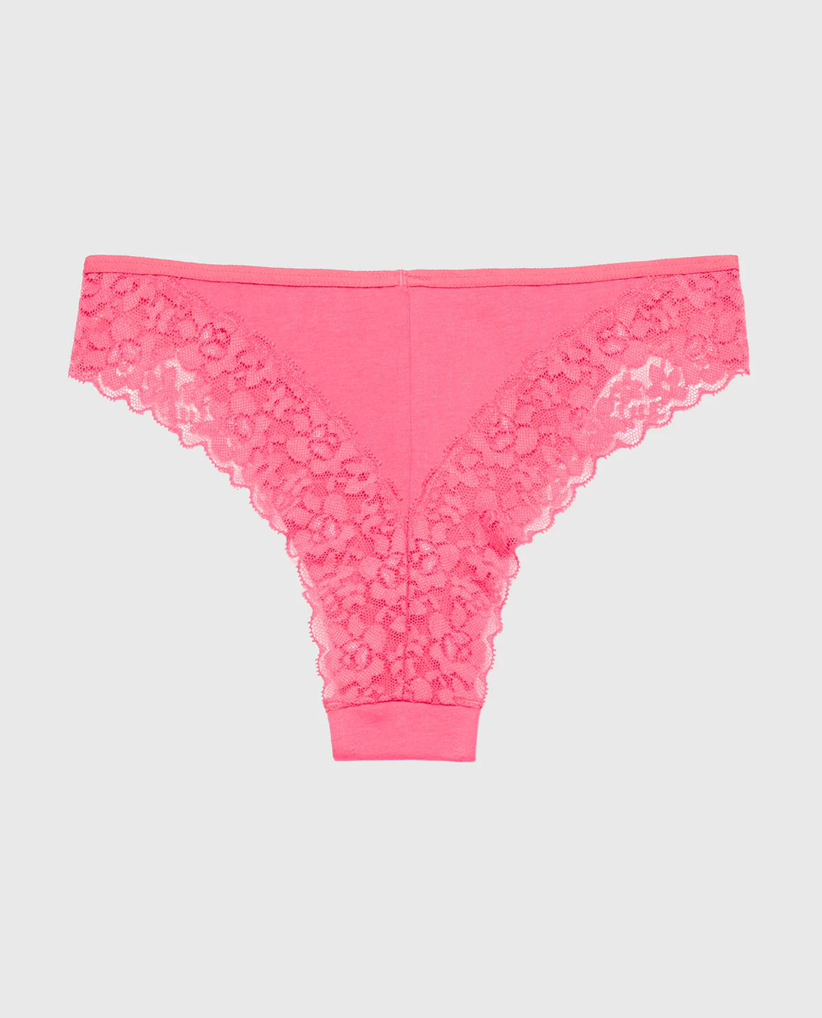 Mini Cheeky Cotton Panty With Lace Trim in Hot Pink - Image 5