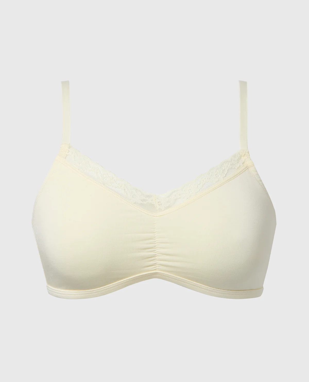 Modal Bralette with Beloved Lace Trim in Lemon Icing - Image 4