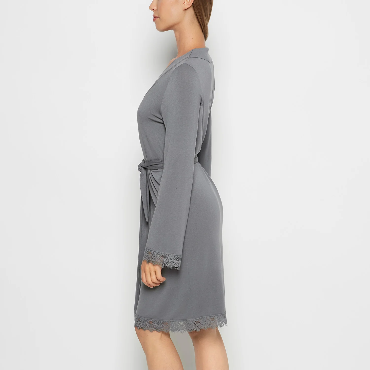 Modal with Lace Trim Rob in Smoked Pearl - Image 2