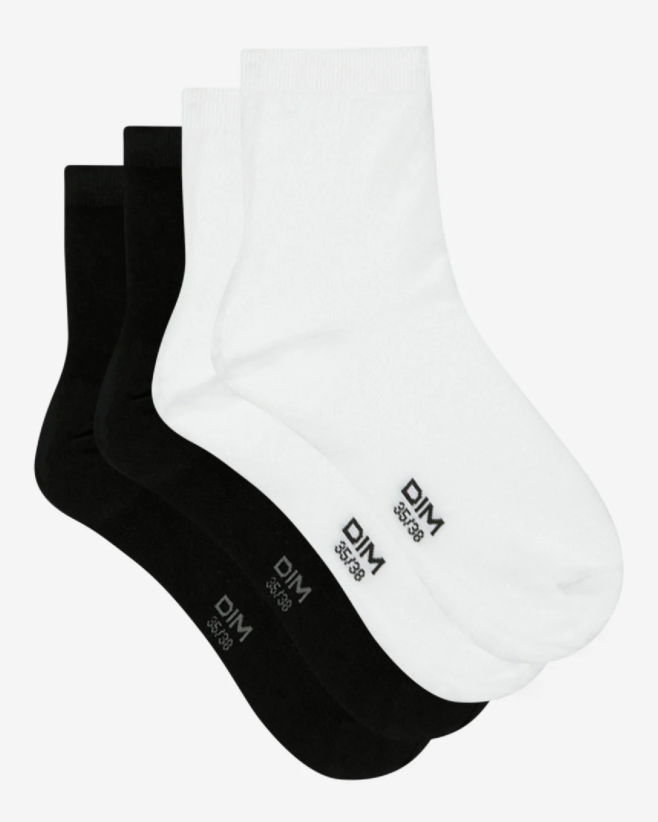 Pack of 2 Cotton Socks in Black and White - Image 2