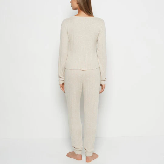 PJ Set with LS Logo Patch in Cozy Light Oatmeal - Image 3
