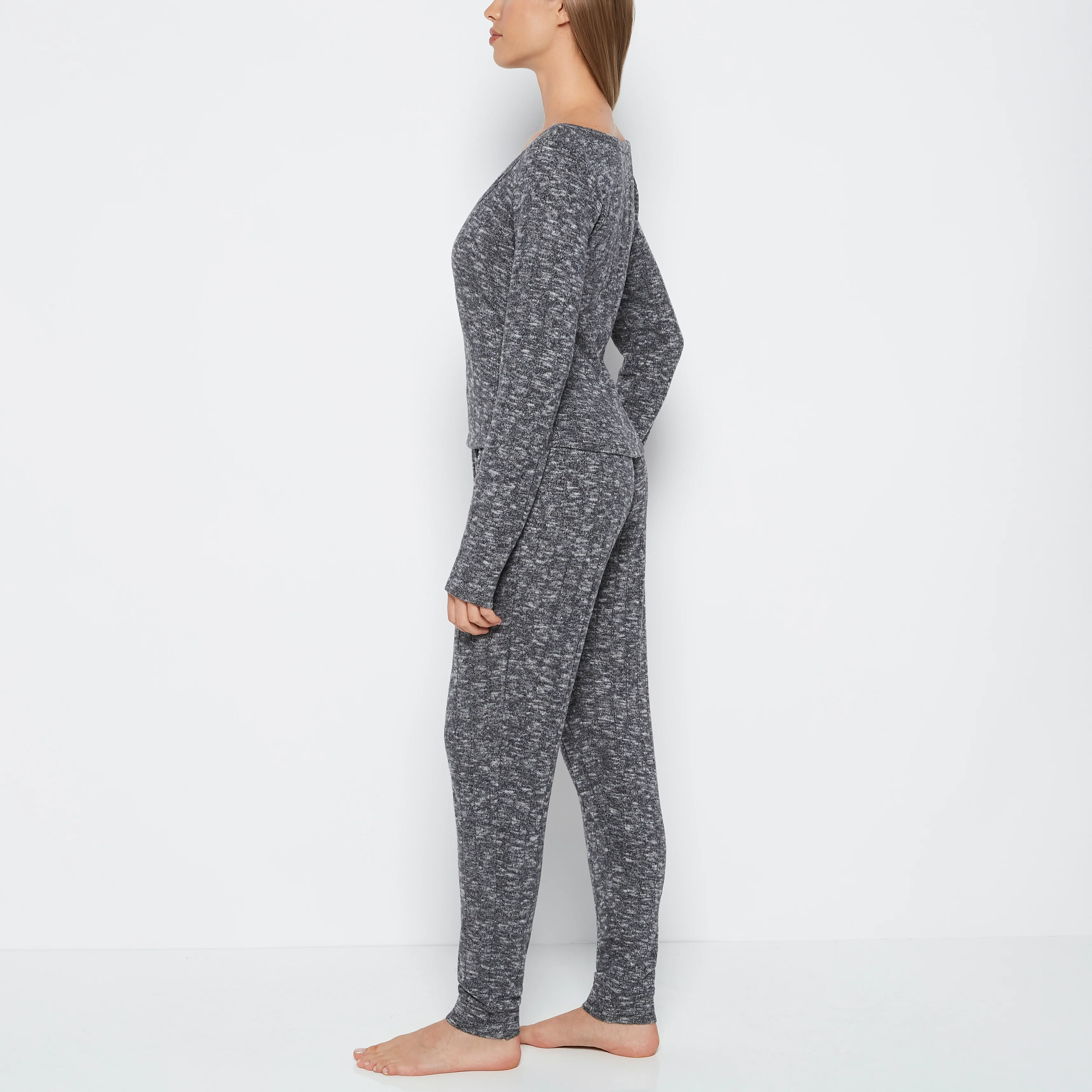 PJ Set with LS Logo Patch in Tuxedo Black - Image 2