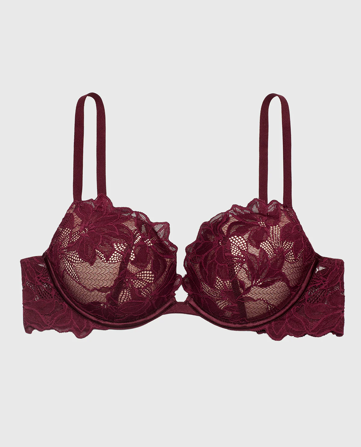 Push up bra with all over Reverie Lace in Russian Ruby - Image 5