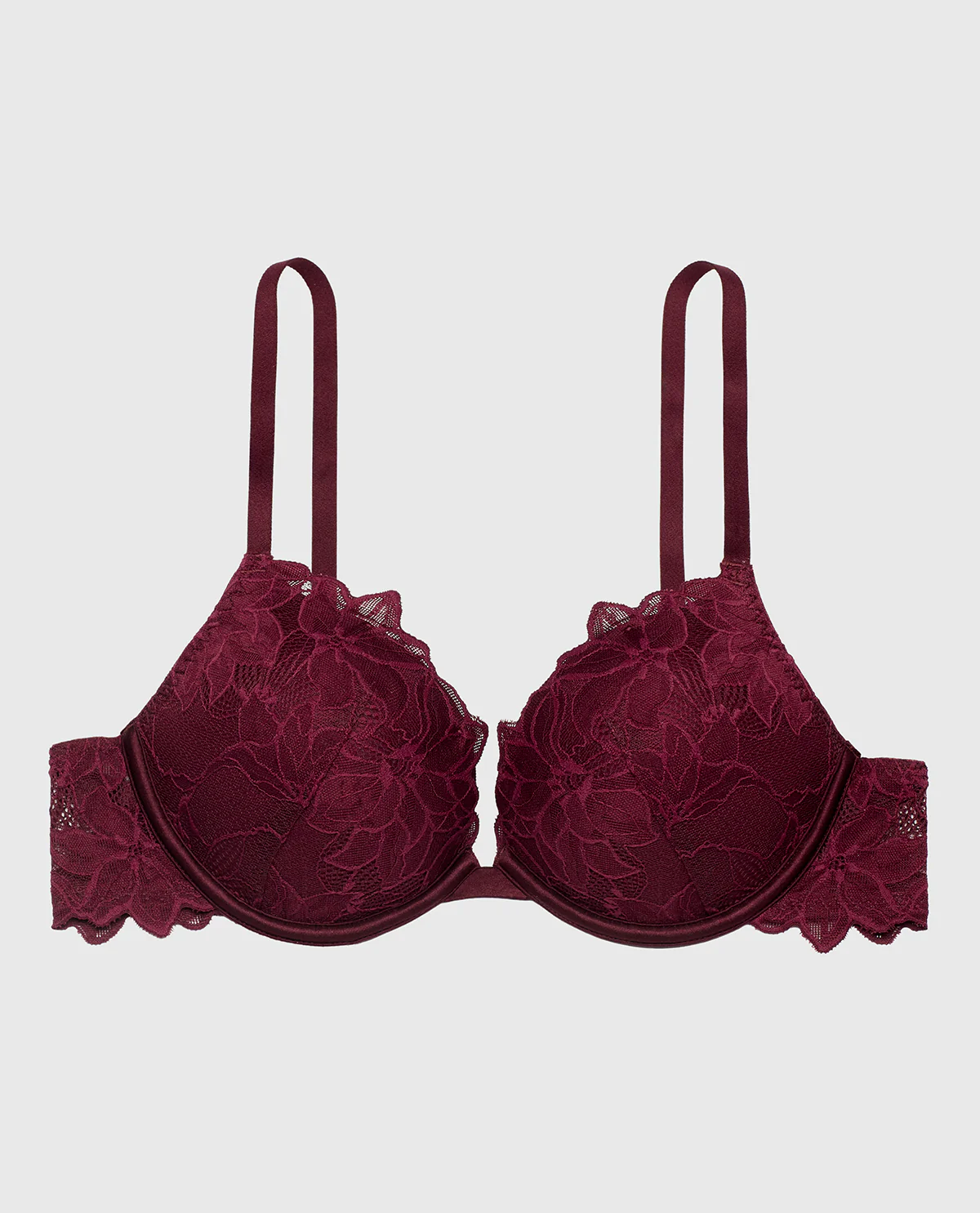Push Up Bra with all over Reverie Lace in Russian Ruby - Image 5