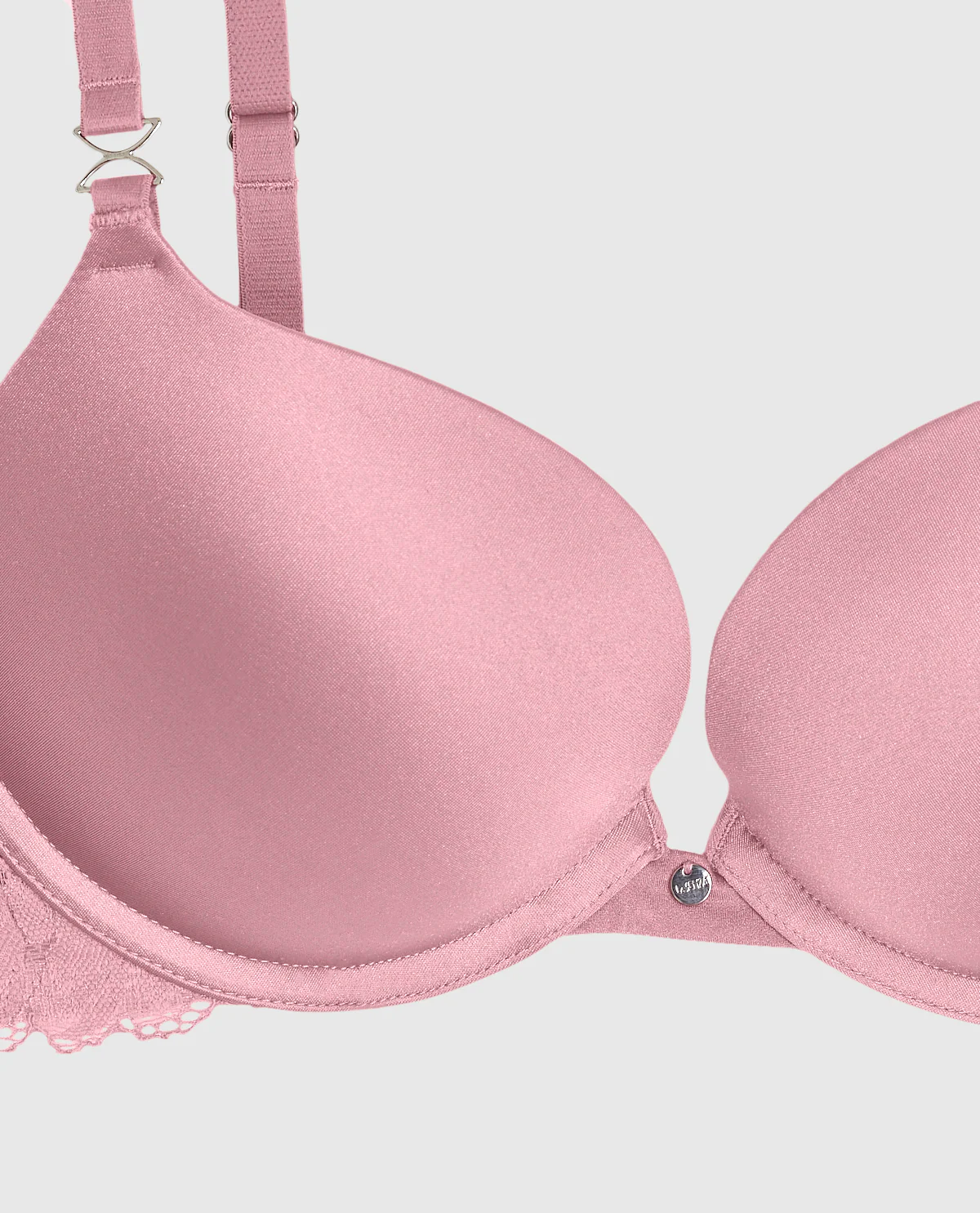 Push Up Bra with Lace in Sheer Mauve - Image 7
