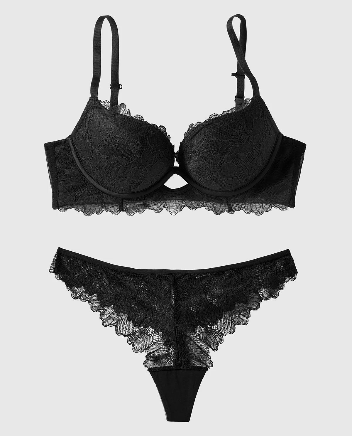 Push Up Bra with Lace Overlay - Image 2