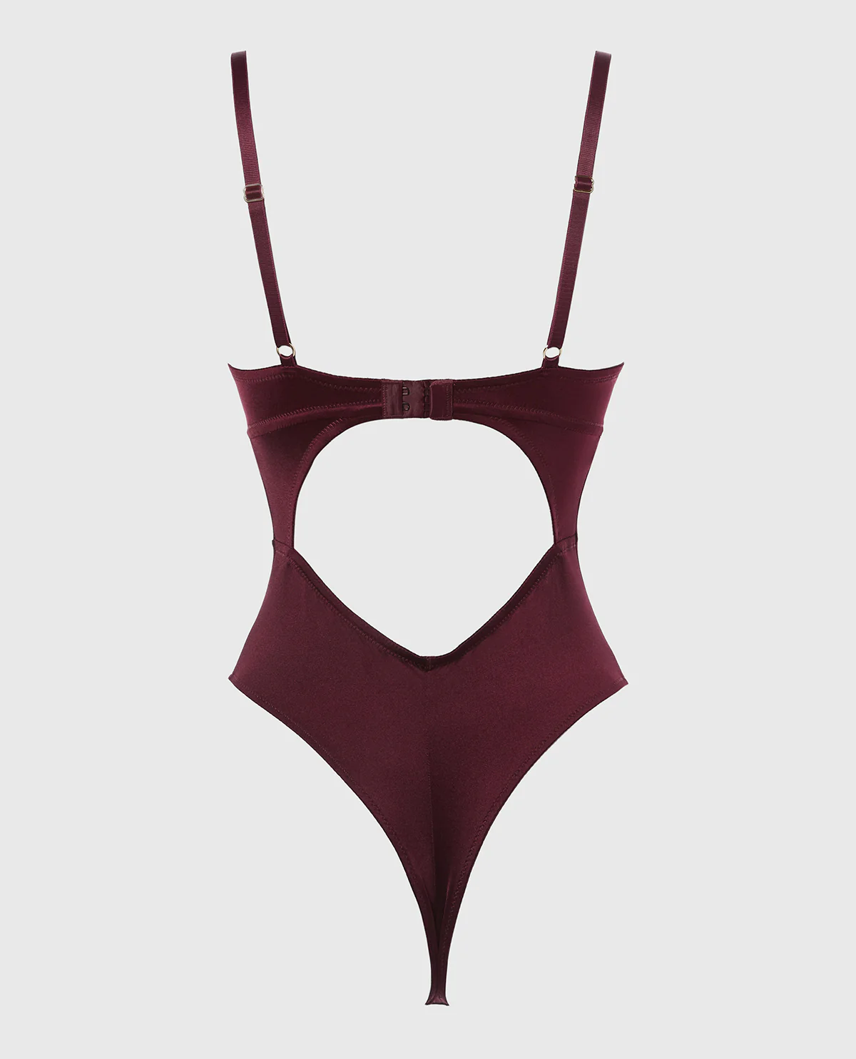 Push Up Demi bodysuit with reverie lace cup in Russian Ruby - Image 5