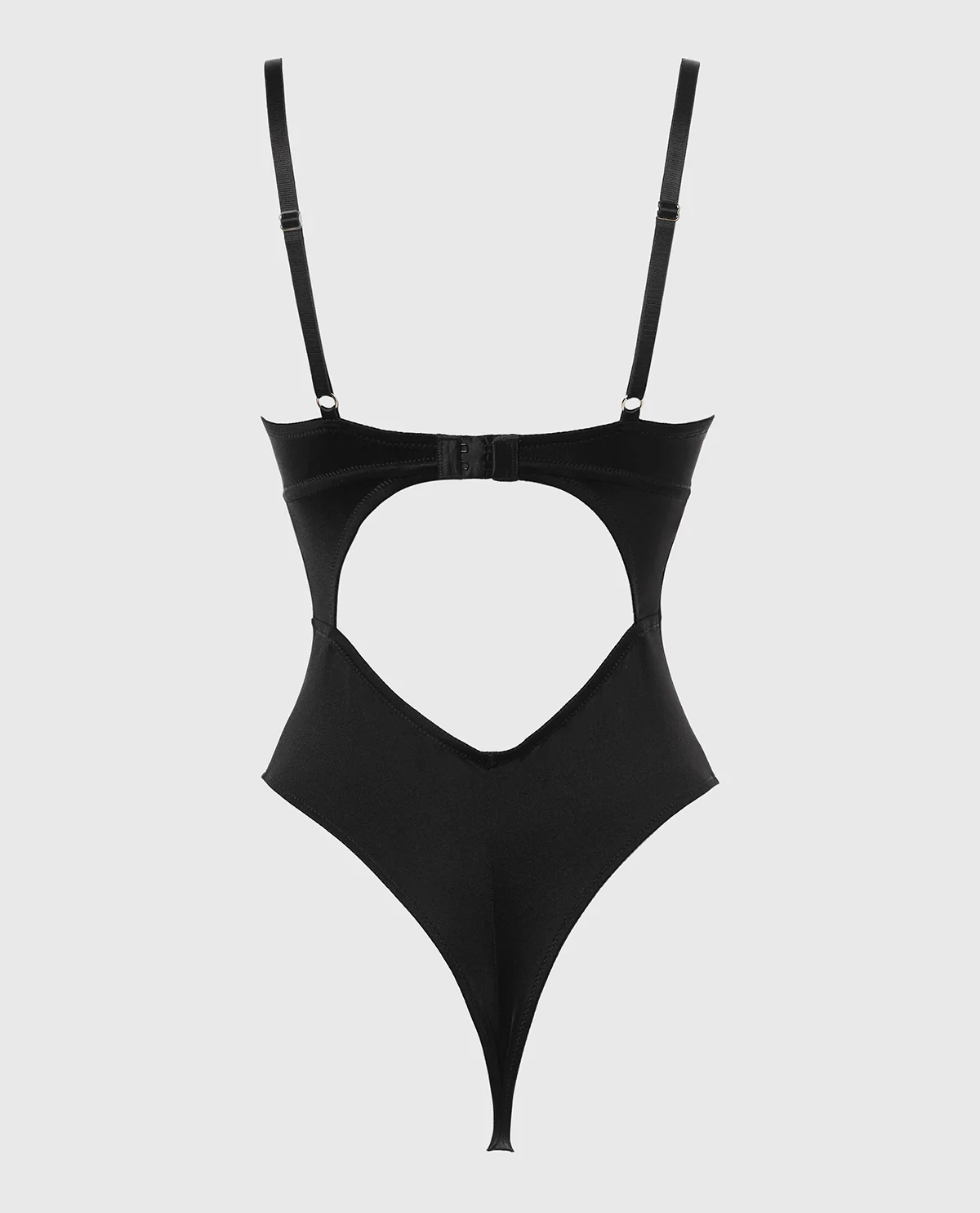 Push Up Demi bodysuit with reverie lace cup in Tuxedo Black - Image 5