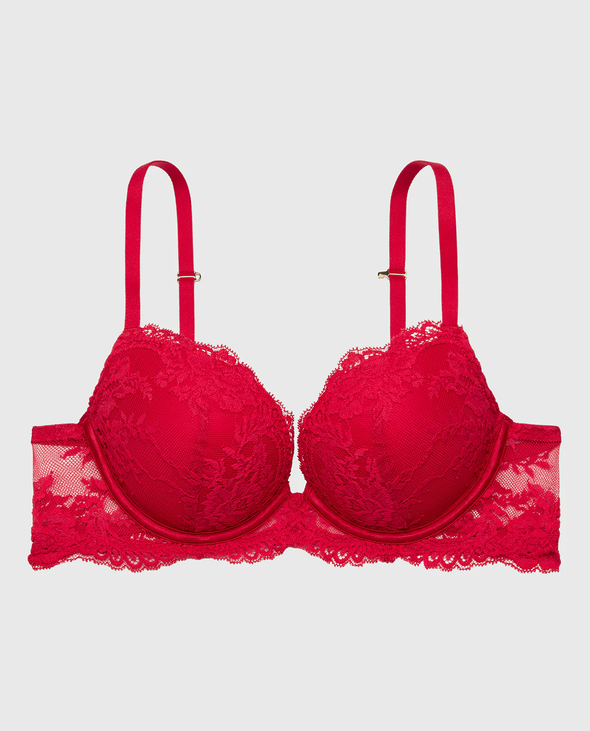 Push up Opulent Lace bra with lace cradle in Crimson - Image 5