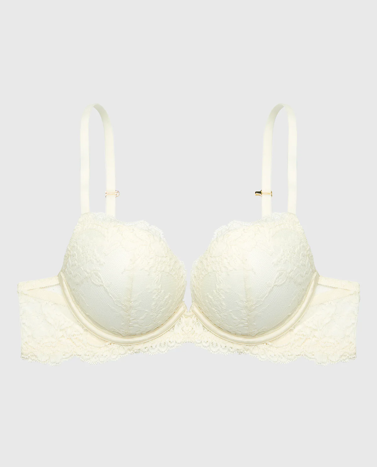 Push up Opulent Lace bra with lace cradle in Egret - Image 4