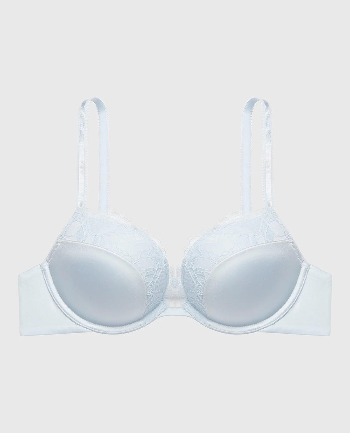Push Up Plunge Bra With Afterglow Lace Details in Skyway - Image 5