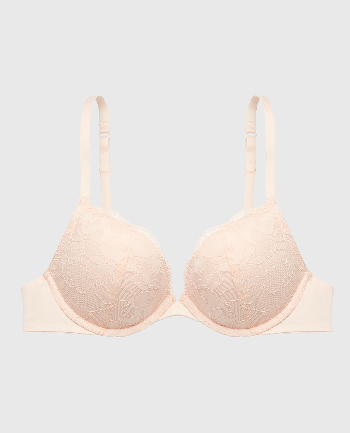 Push Up Plunge Bra With Charmed Lace in Pearl Blush - Image 5