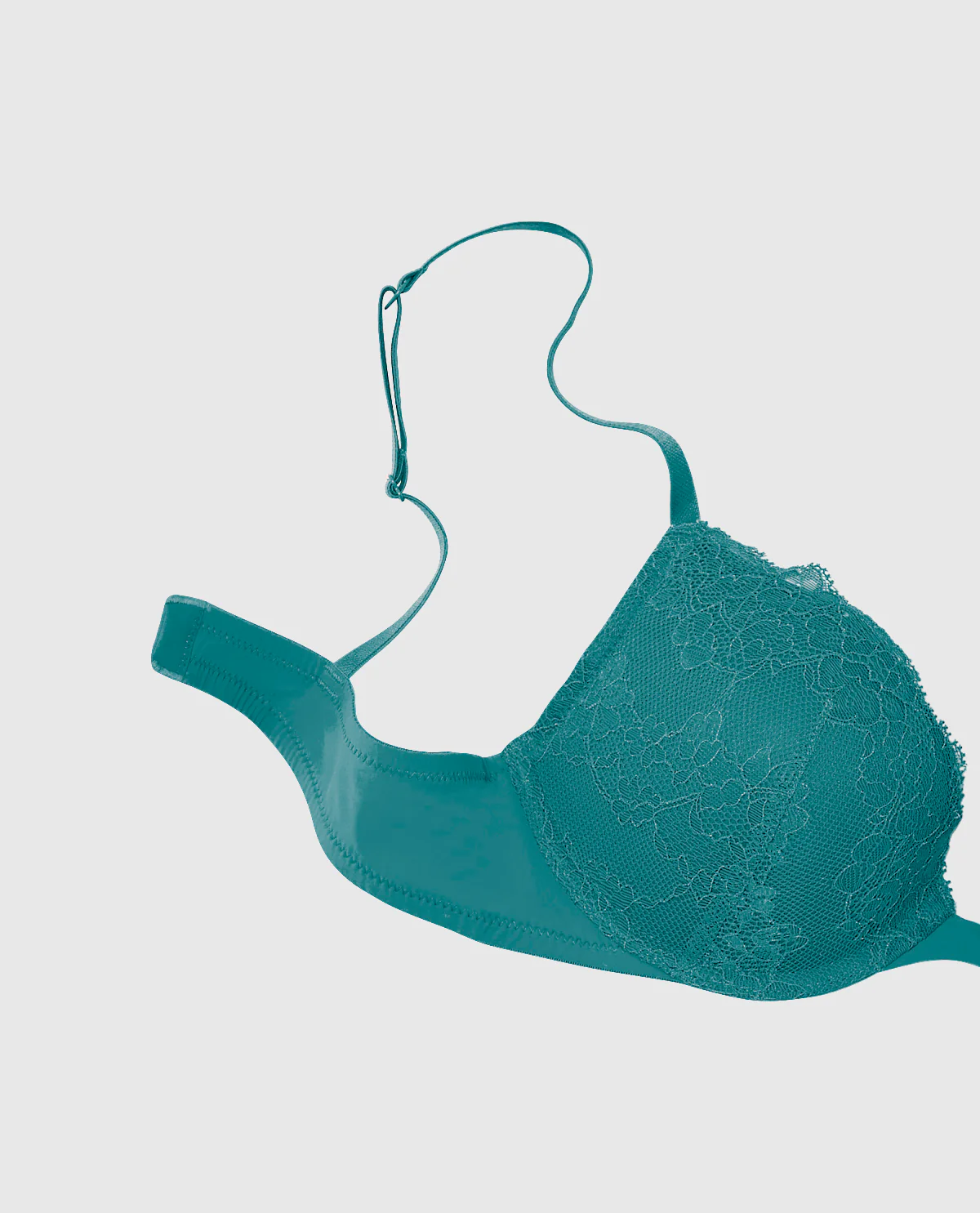 Push Up Plunge Bra with Lace Overlay - Image 2