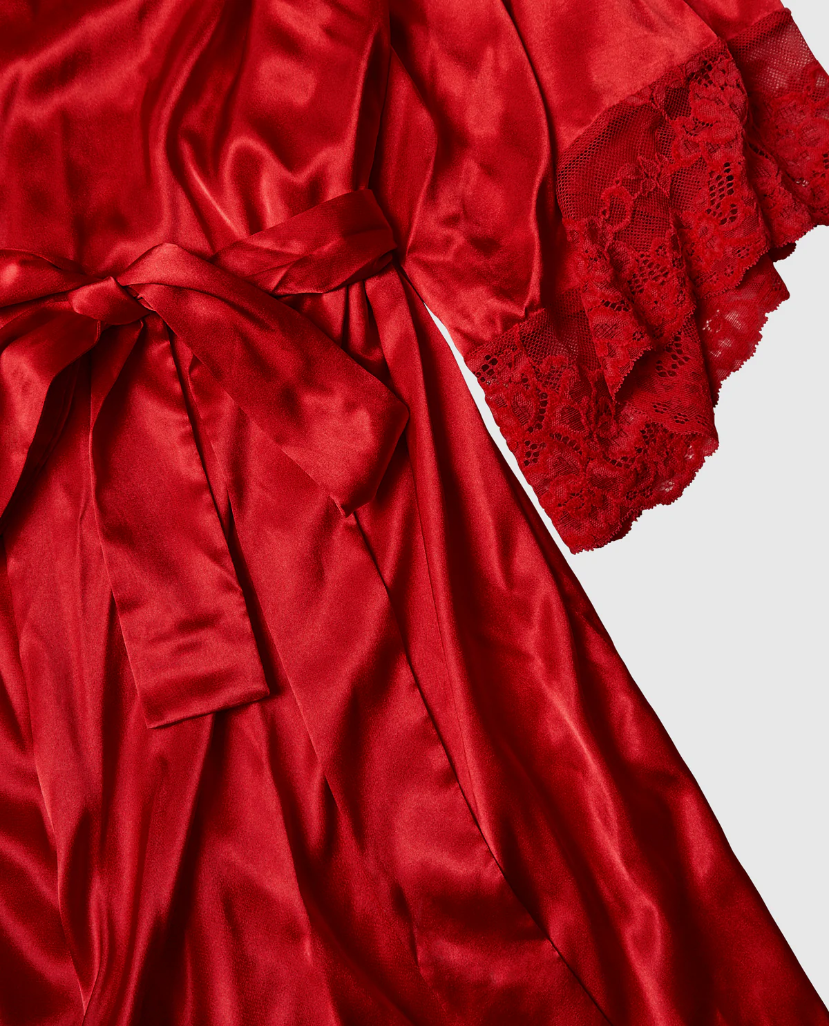 Satin Kimono with Lace - Image 2