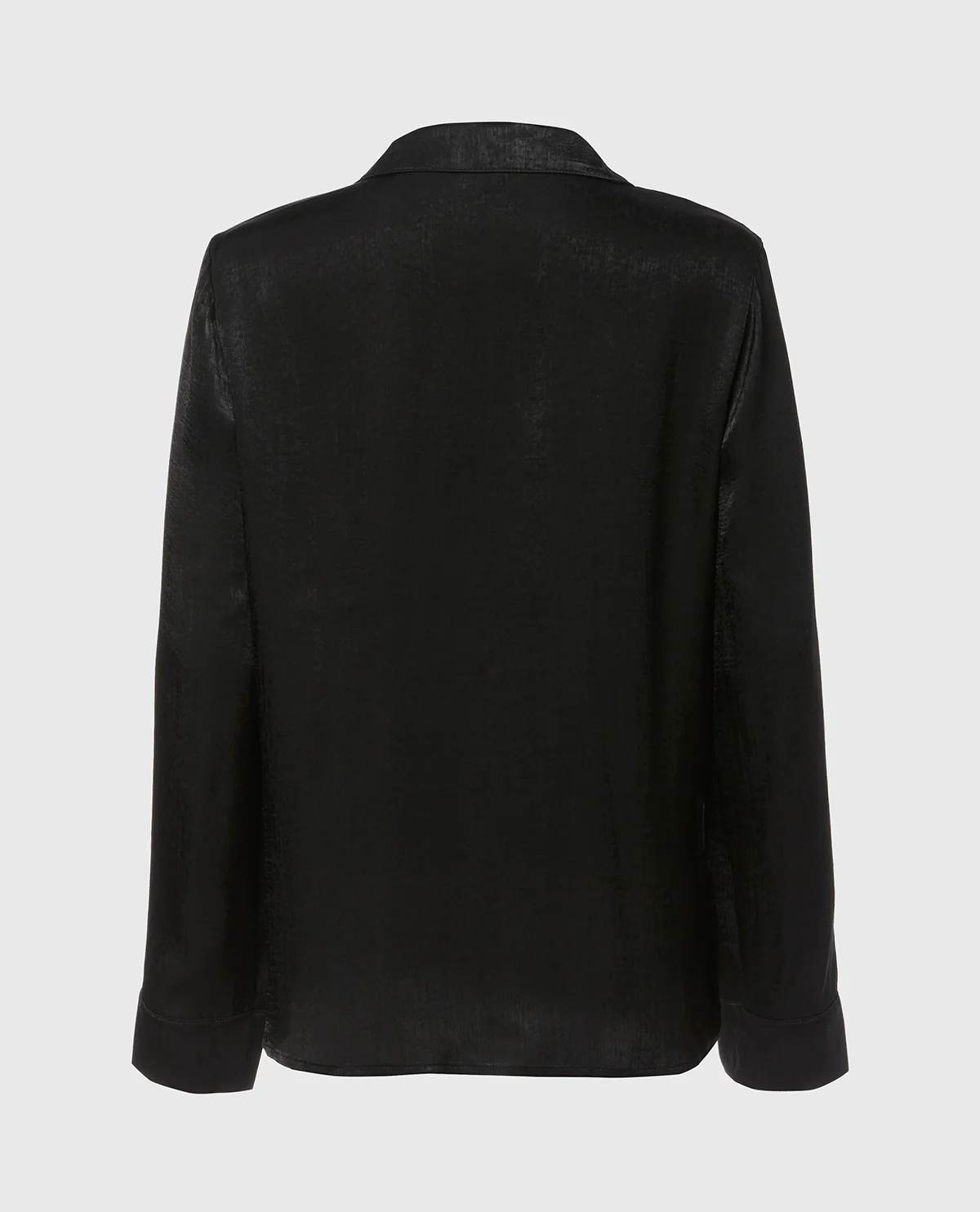 Satin Sleep shirt with button front in Tuxedo Black - Image 5