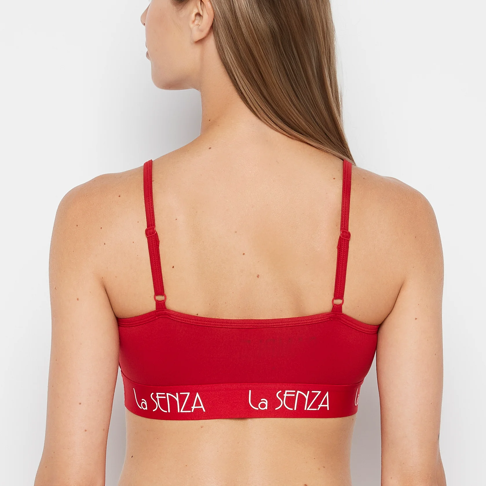 Scoop Bralette with Art Deco Band in Crimson - Image 3