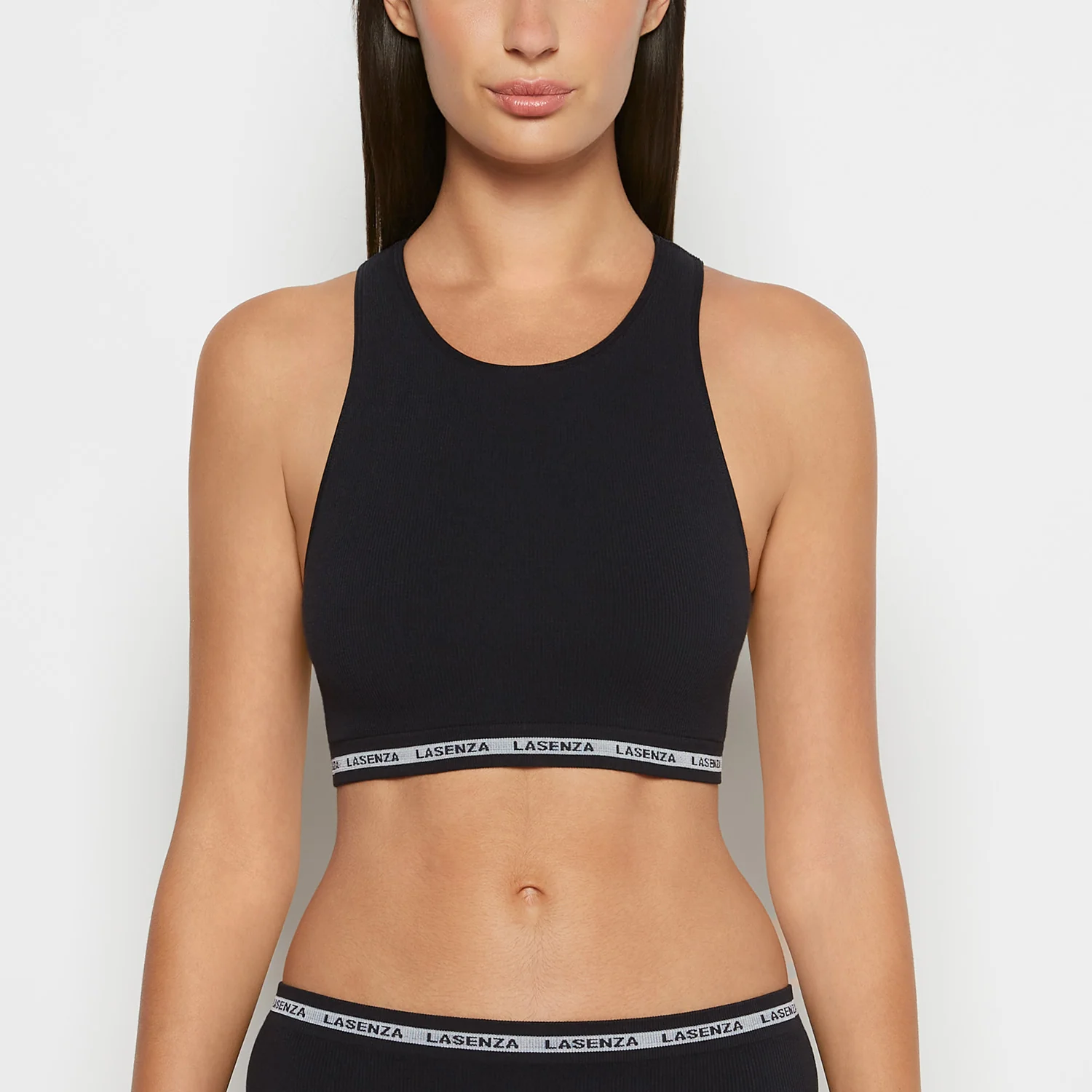 Seamless Crop Top in Tuxedo Black