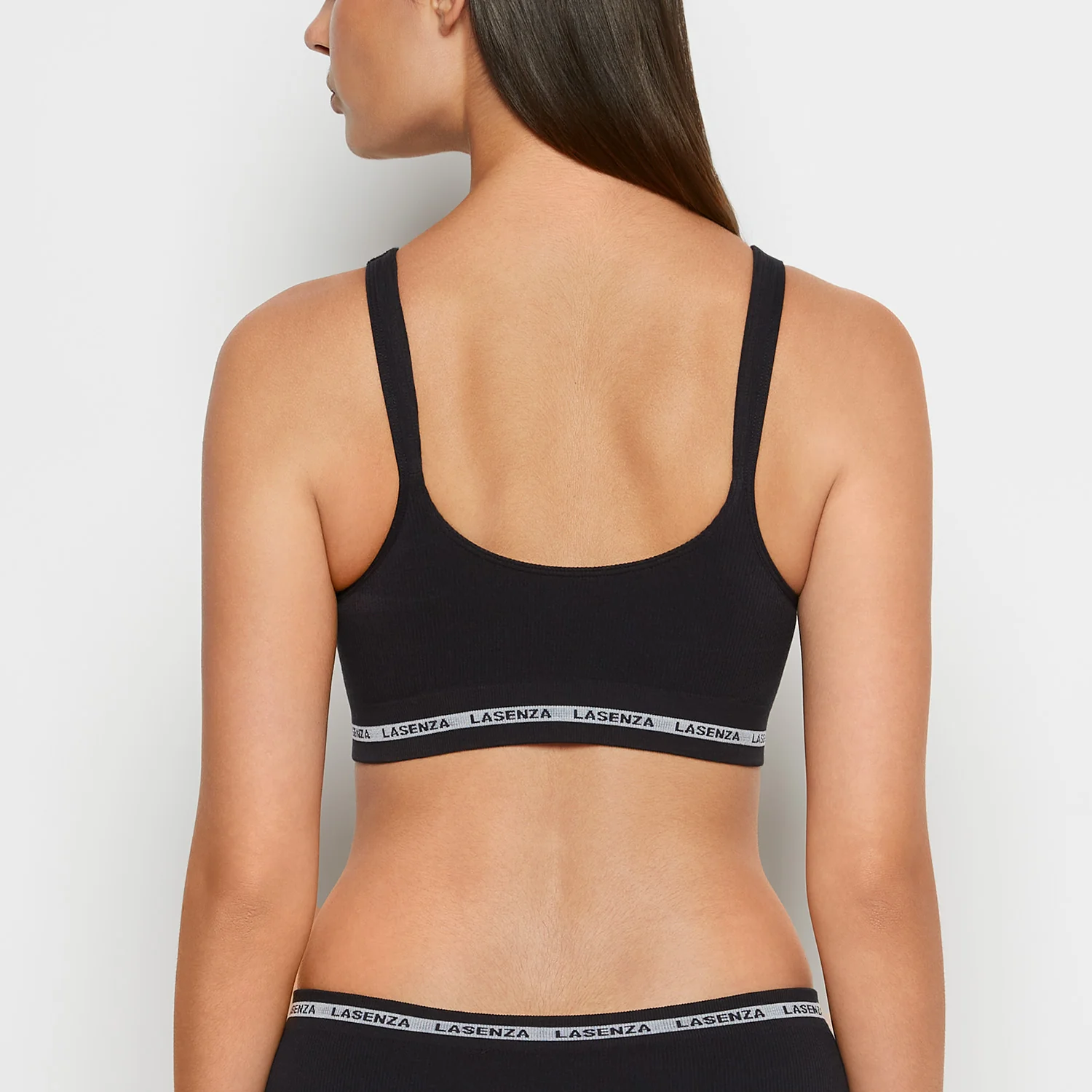 Seamless Triangle Padded Bra in Tuxedo Black - Image 3