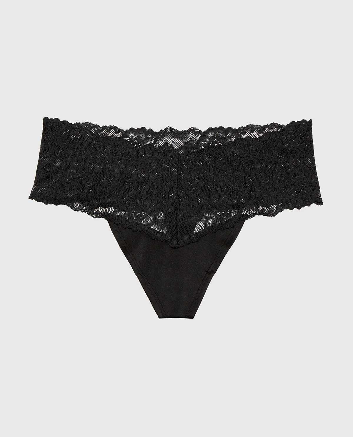 Sexy Lace Thong Panty in Tuxedo Black - Image 5