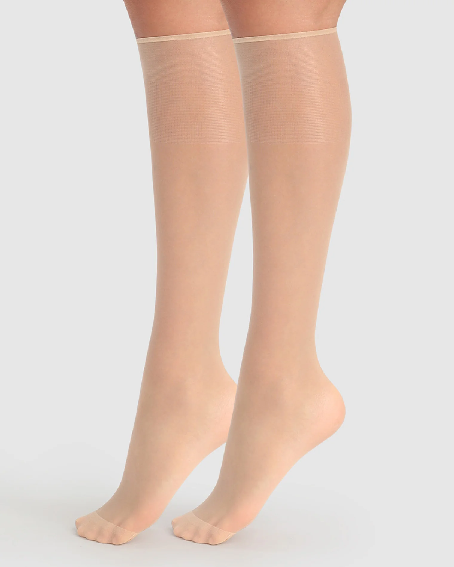 Sheer Knee High Stocking in Sugar Baby - Image 3