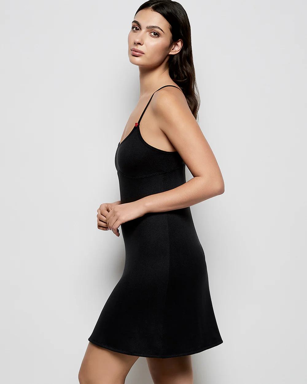 Sleep Dress with Rosette in Black - Image 2