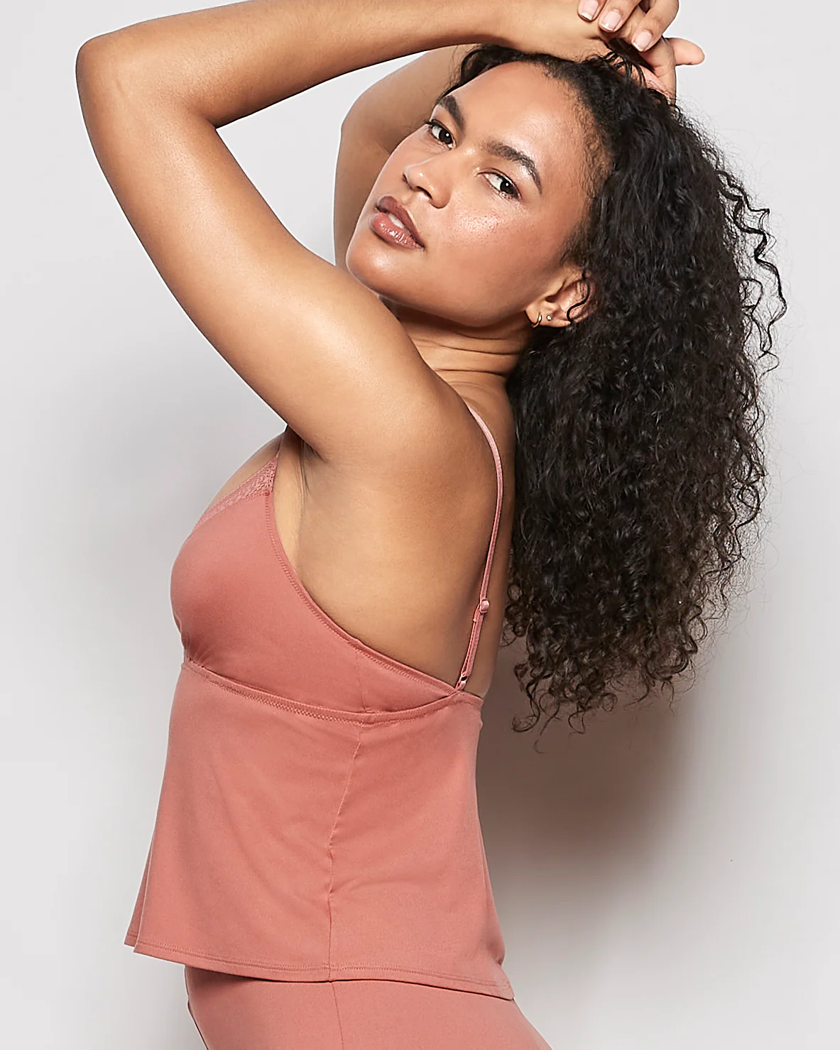 Sleep Tank with Elemental Lace in Rosy Blush - Image 2