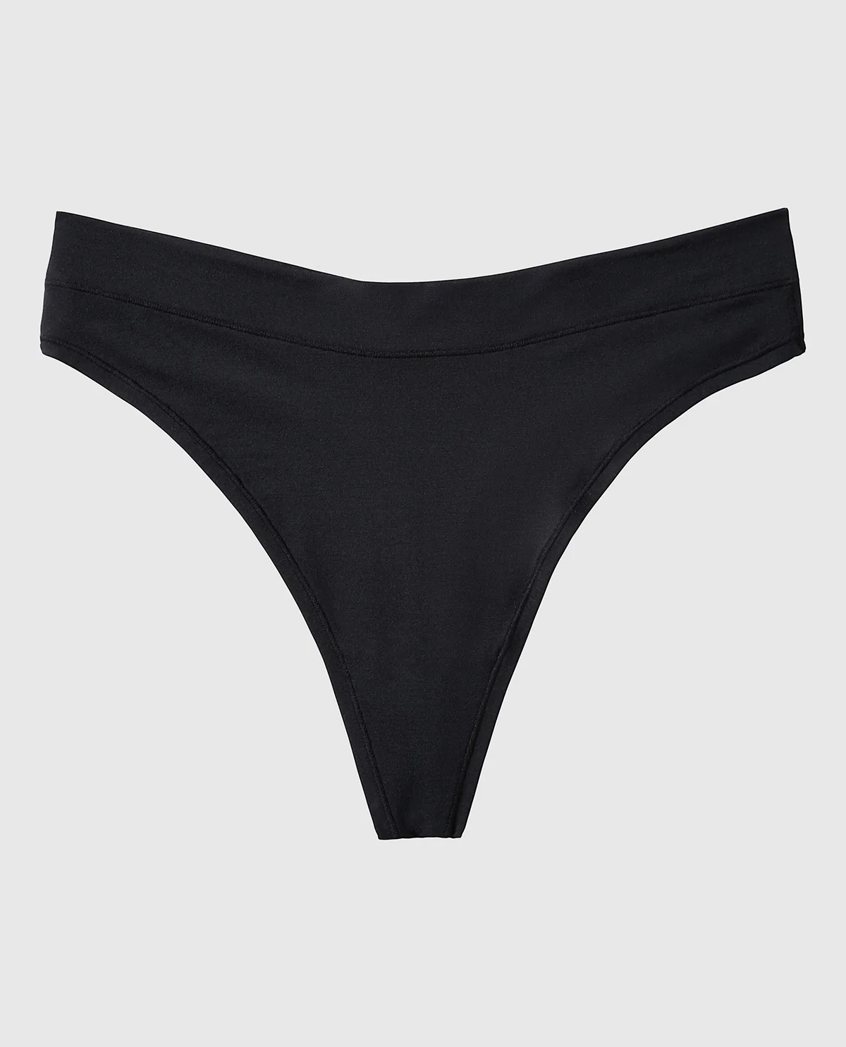 Smooth Comfort High Leg Thong Panty in Tuxedo Black - Image 4