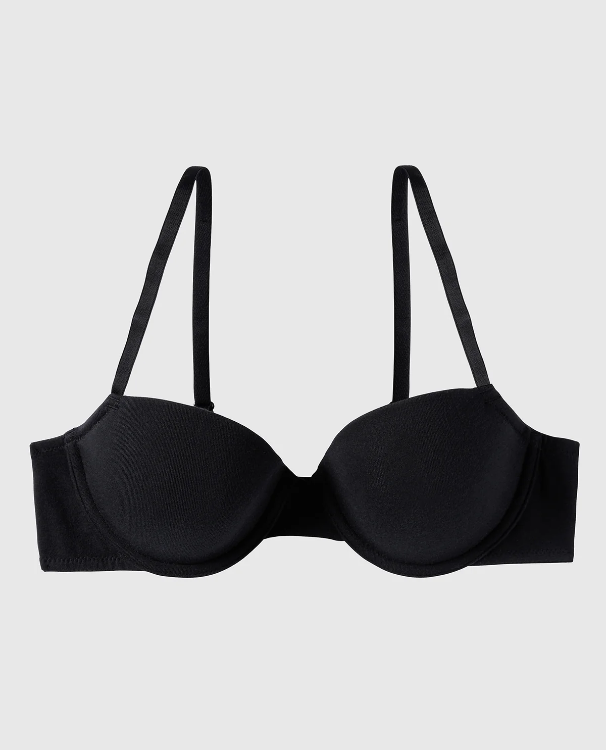 Smooth Cotton Lightly Lined Demi Bra in Black