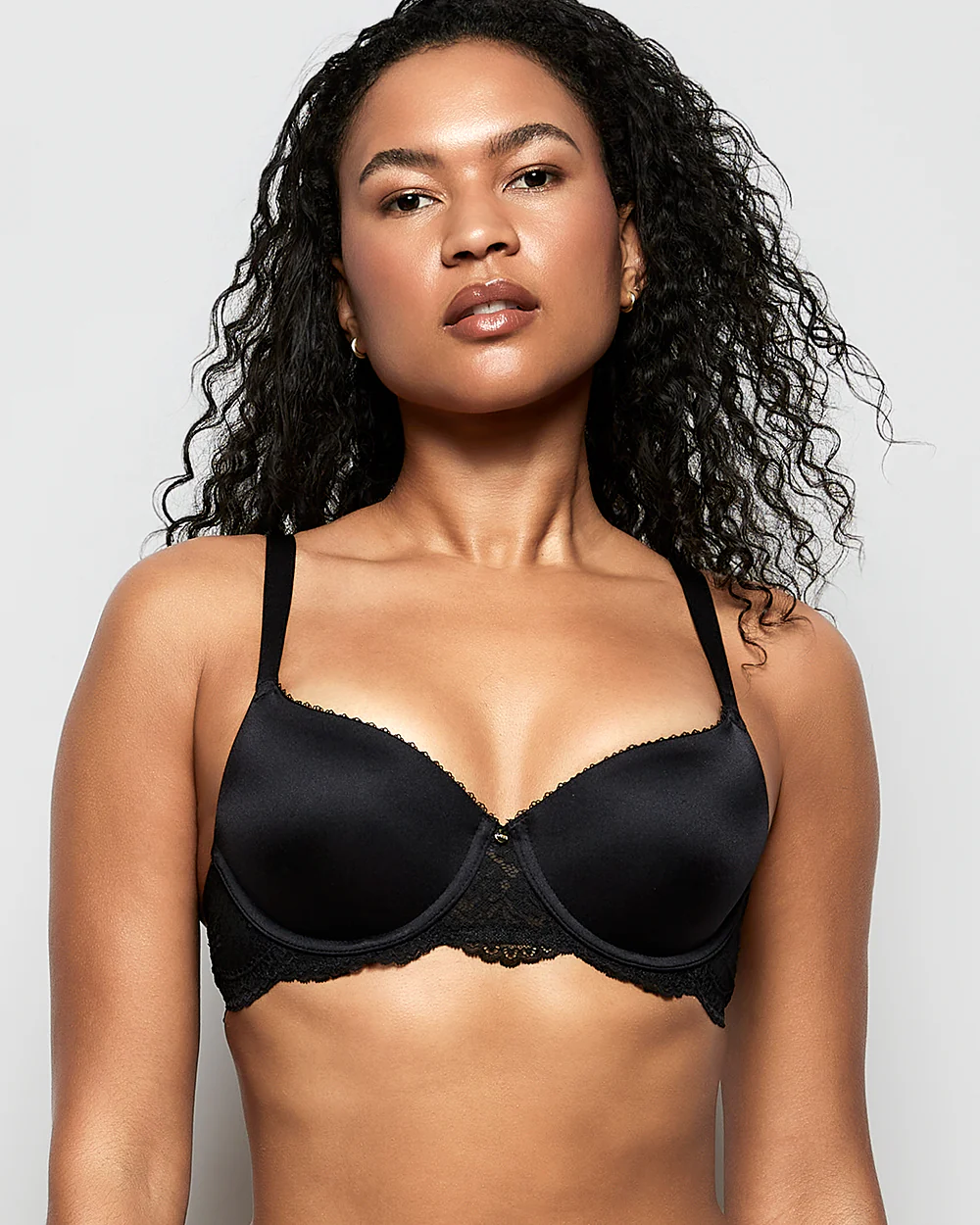 Lightly Lined Full Coverage Bra in Black